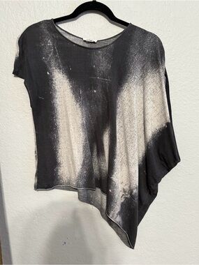 Helmut Lang Black and White Asymmetrical Tunic Top